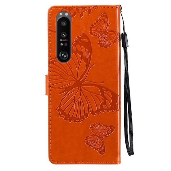 Sony Xperia 1 II - Butterfly Läder Fodral - Orange