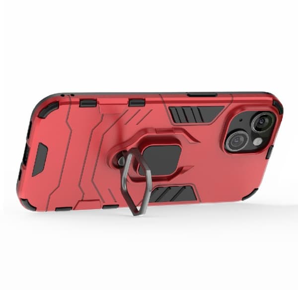 iPhone 15 Skal Hybrid Armor Ring Röd