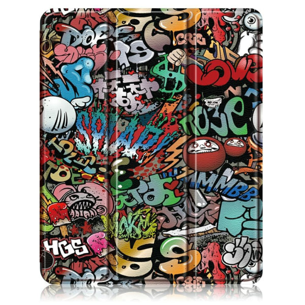 iPad Pro 12.9 (2020/2021) - Tri-Fold Fodral Med Pennhållare - Gr Grafitti
