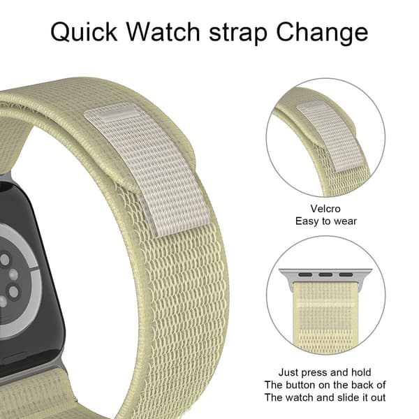 Apple Watch 42/44/45/46/49 mm Armband Nylon Trail Loop Starlight