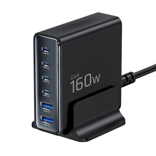 Tech-Protect 160W Laddstation USB-C / USB-A Svart