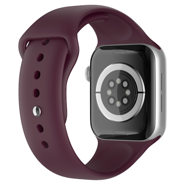 Apple Watch 42/44/45/49 mm Silikon Armband (S/M) Vinröd