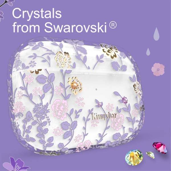 AirPods Pro - KINGXBAR Swarovski Dekor Skal - Purple Plant Purple Plant Purple Plant