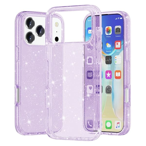 iPhone 17 Pro Max/18 Pro Max Skal Glitter Lila