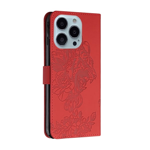 iPhone 14 Pro Fodral Tiger Tryck Röd