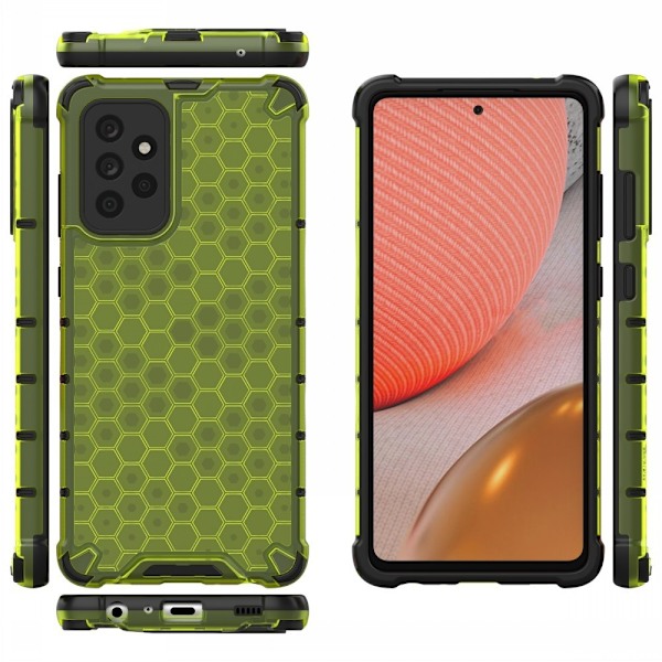 Samsung Galaxy A72 - Armor Honeycomb Textur Skal - Grön Green Grön
