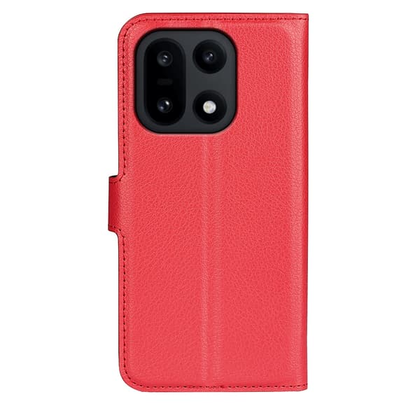 OnePlus 15 Fodral Litchi Läder Röd