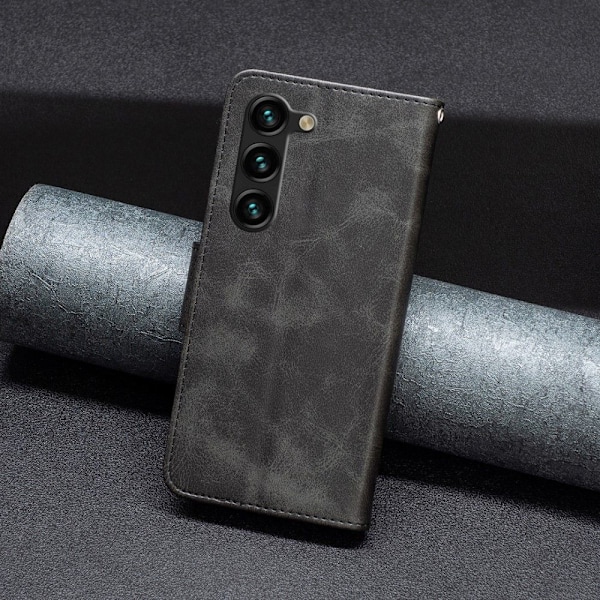 Galaxy S25 Plus / S24 Plus Fodral Solid Shark Läder Svart