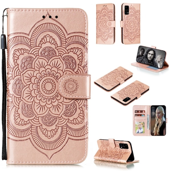 Huawei P40 - Mandala Plånboksfodral - Roséguld Roséguld Roséguld
