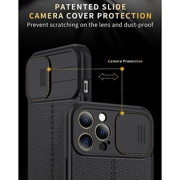 iPhone 14 Pro Skal Litchi CamShield Grön