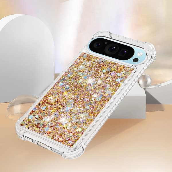 Google Pixel 10 / 10 Pro Skal Glitter Quicksand Guld