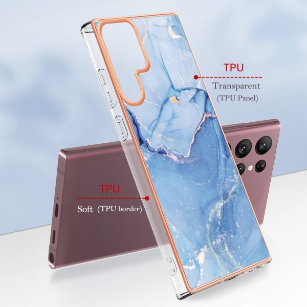 Samsung Galaxy S23 Ultra Skal Marmor TPU Blå