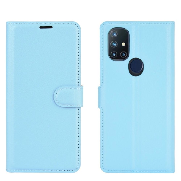 OnePlus Nord N10 5G - Litchi Fodral - Ljus Blå LightBlue Ljus Blå