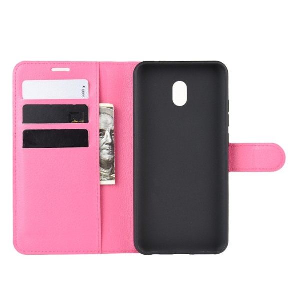 Xiaomi Redmi 8A - Litchi Plånboksfodral - Rosa Rosa