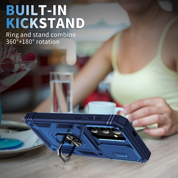 Galaxy S24 Plus Skal CamShield Ring Hybrid Armor Blå