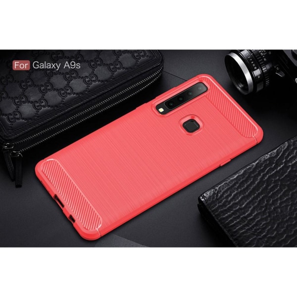 Samsung Galaxy A9 (2018) - Brushed TPU Skal - Röd Red Röd