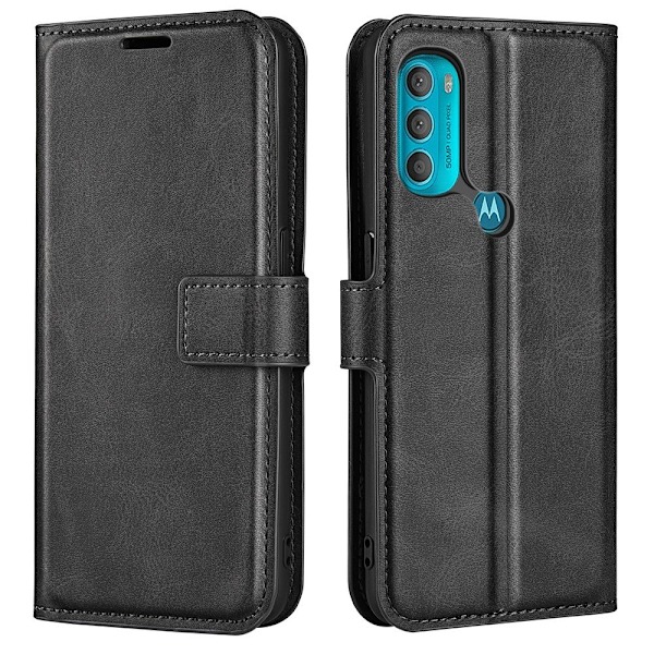 Motorola Moto G71 Fodral Solid Läder Svart