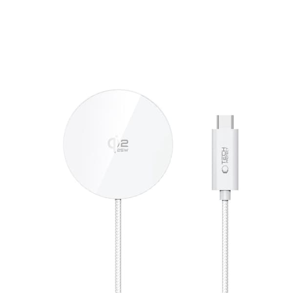 Tech-Protect 25W Qi2.2 Trådlös Magnetisk MagSafe Laddare Vit