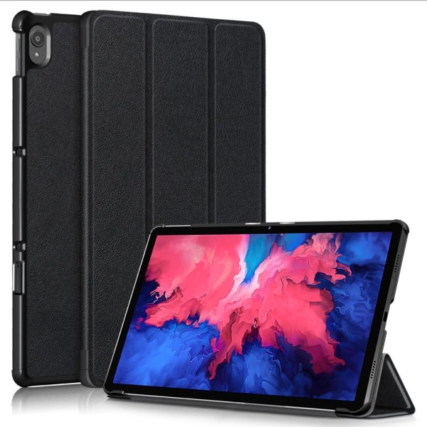 Lenovo Tab P11 / P11 Plus - Tri-Fold Läder Fodral - Svart Black Svart