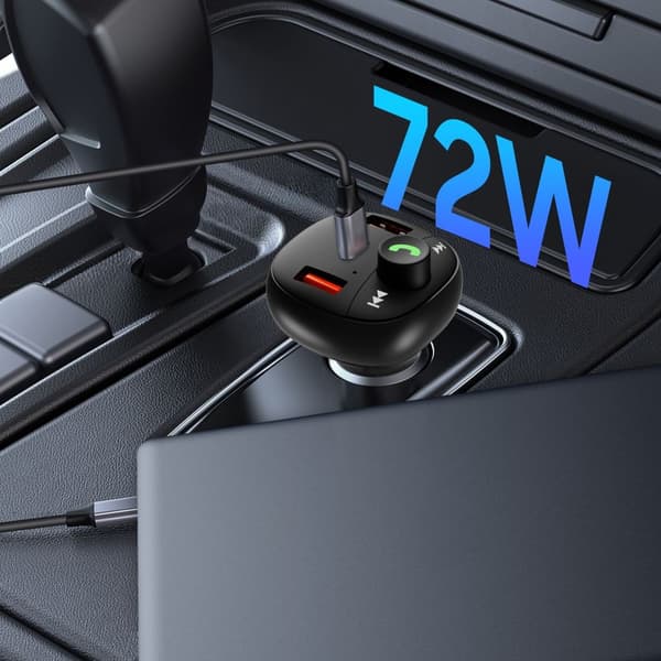 Tech-Protect 72W PD USB-C / USB-A Billaddare Med Bluetooth FM Sändare
