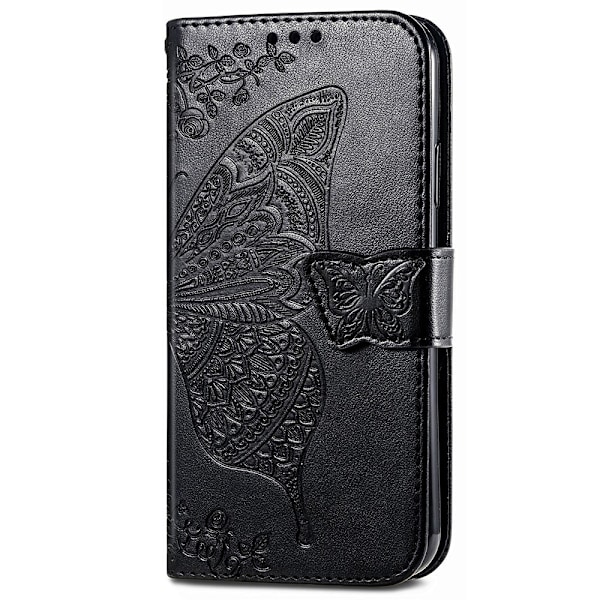 Samsung Galaxy S23 FE Fodral Fjäril Tryck Svart