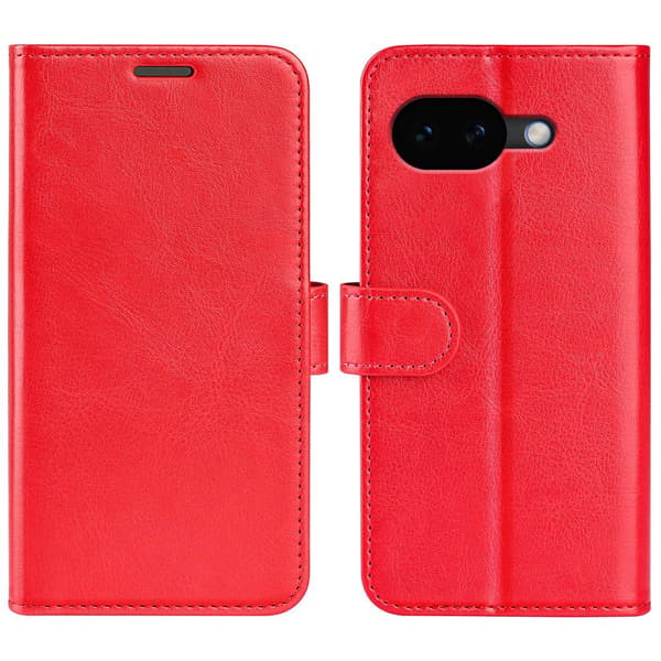 Google Pixel 10a Fodral Crazy Horse Läder Röd
