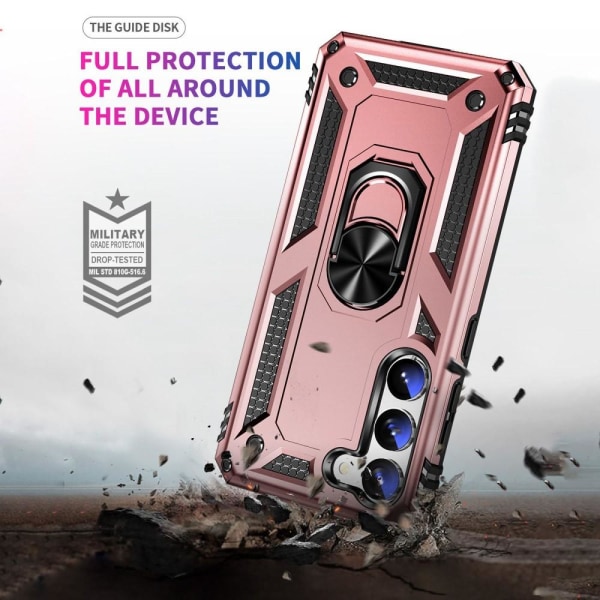 Samsung Galaxy S23 Plus Skal Ring Shockproof Hybrid Roséguld