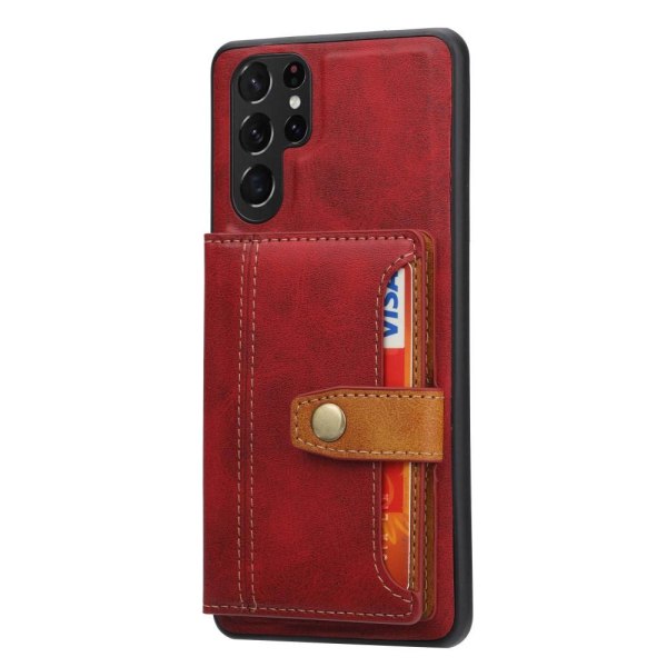Samsung Galaxy S23 Ultra Skal Med Plånbok Röd