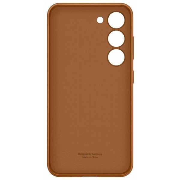 Samsung Galaxy S23 Skal Leather Cover Camel