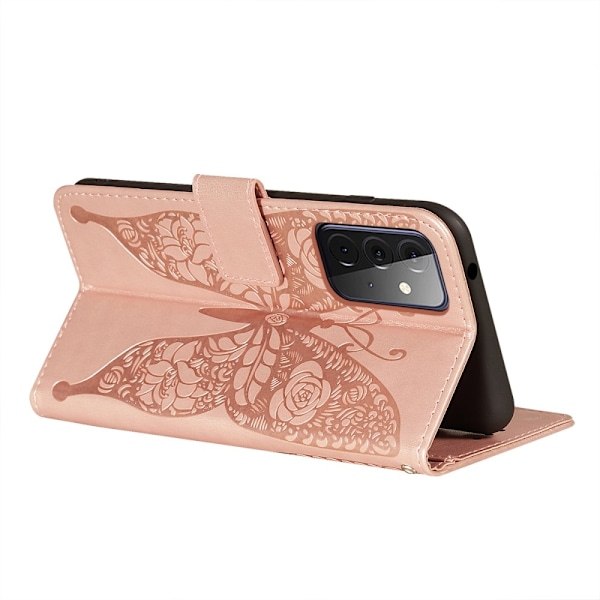 Samsung Galaxy A72 - Läder Fodral Med Tryck - Roséguld Roséguld Roséguld