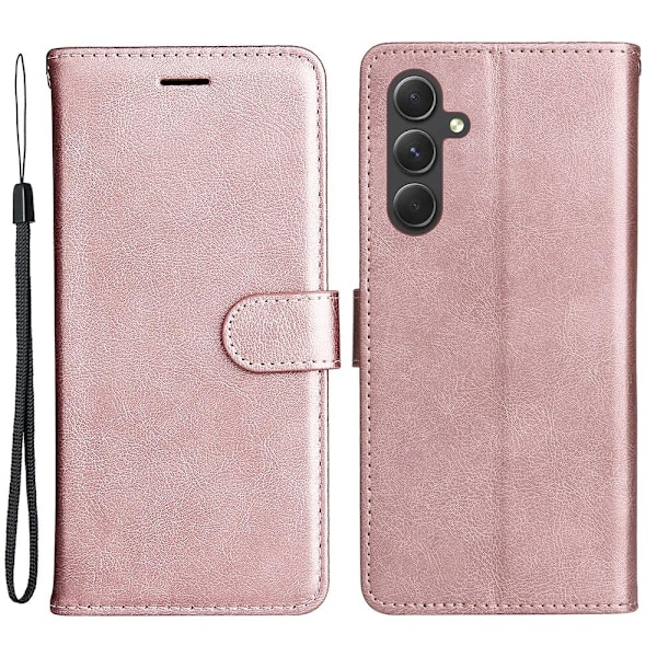 Samsung Galaxy A55 5G Fodral Solid Läder Roséguld