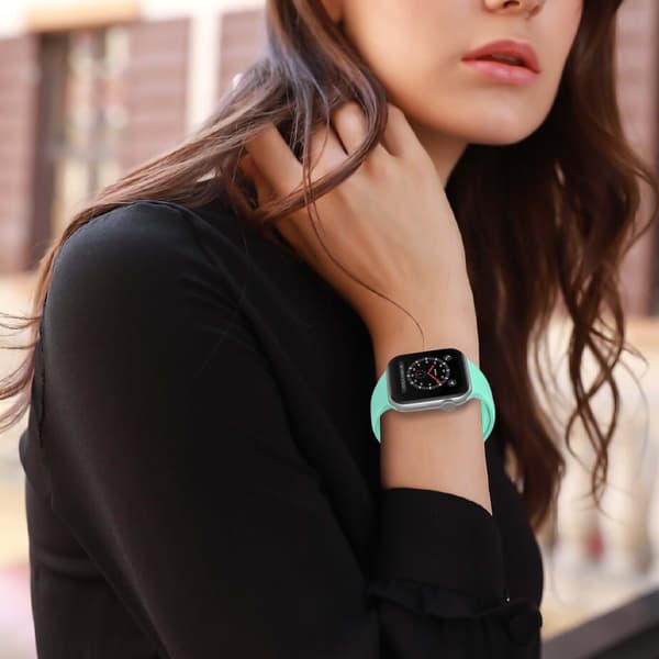 Apple Watch 38/40/41/42 mm Silikon Armband (S/M) Mintgrön