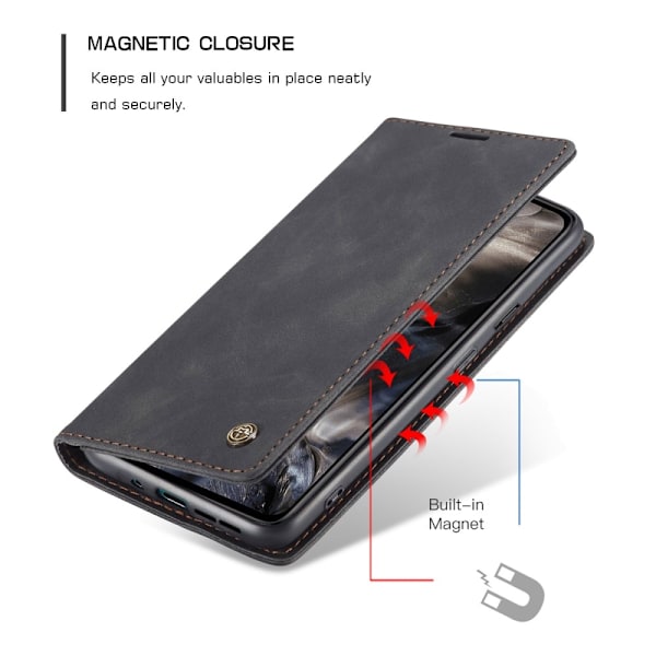 OnePlus Nord - CASEME Vintage Fodral - Svart Black Svart