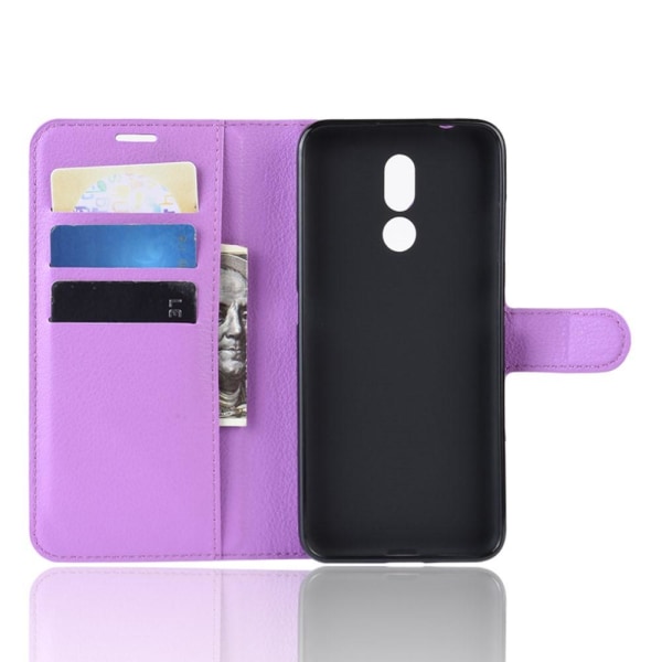 Nokia 3.2 - Litchi Plånboksfodral - Lila Purple Lila