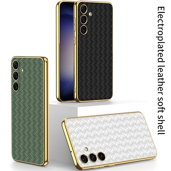 GKK Galaxy S24 Plus Skal Vävd Hybrid Läder Svart
