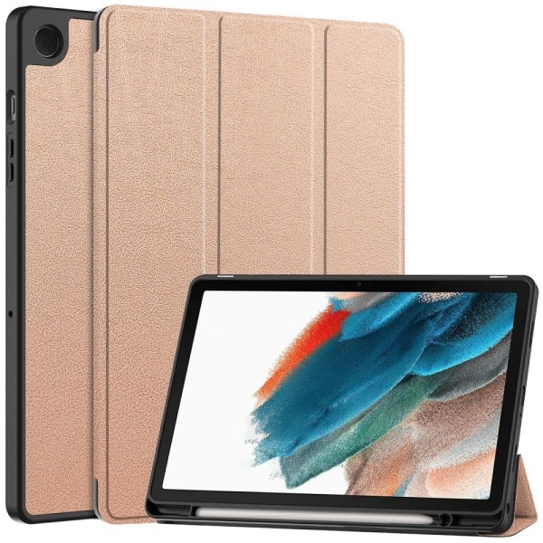 Samsung Galaxy Tab A9 Plus Fodral Tri-Fold Pennhållare Roséguld