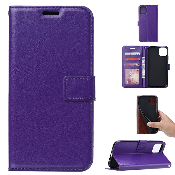 Huawei Y5p - Crazy Horse Plånboksfodral - Lila Purple Lila