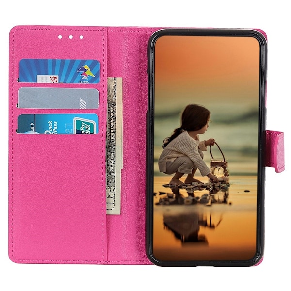 Motorola Edge 40 Pro 5G Fodral Litchi Läder Rosa