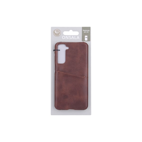 ONSALA Samsung Galaxy S21 FE Skal Kortfack Brun