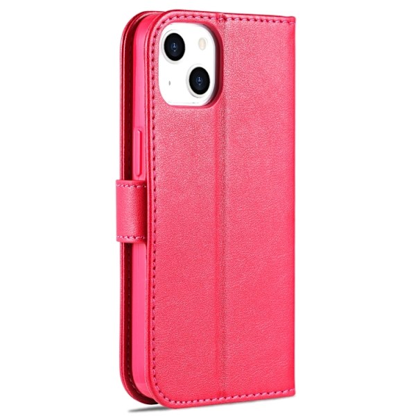 AZNS iPhone 14 Fodral Läder Röd/Rosa