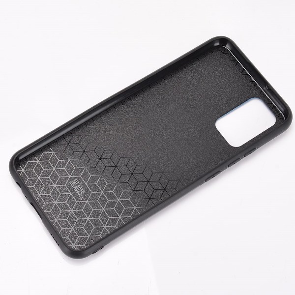Samsung Galaxy A02s - Läderbelagt Hybrid Skal - Svart Black Svart