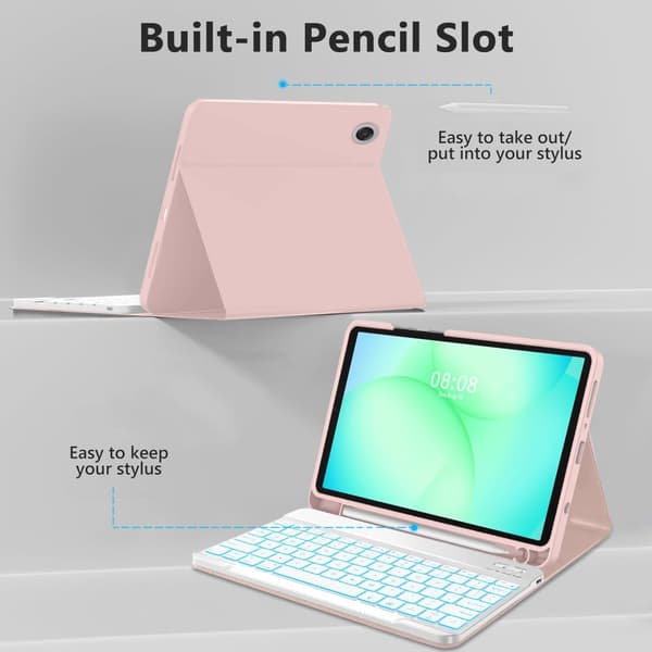 Tech-Protect Galaxy Tab A11/A9 Fodral SC Tangentbord Rosa