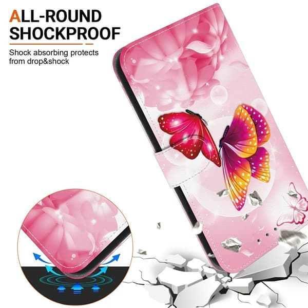 iPhone 18 Pro/17 Pro Fodral Med Tryck Rosa Fjärilar