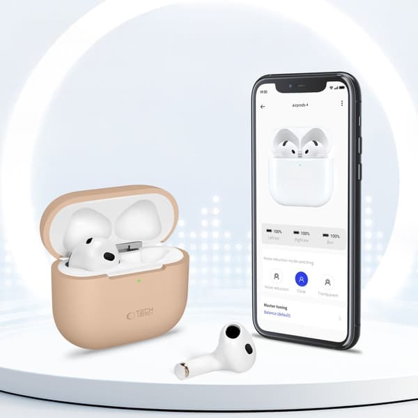 Tech-Protect AirPods 4 Skal Silikon Cafe Latte