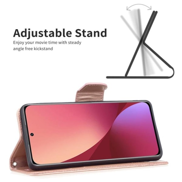 Xiaomi 12 Fodral Tryck Butterfly Roséguld