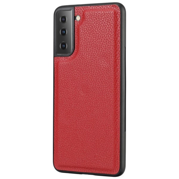 Samsung Galaxy S21 Plus - 2in1 Litchi Magnet Fodral - Röd Red Röd
