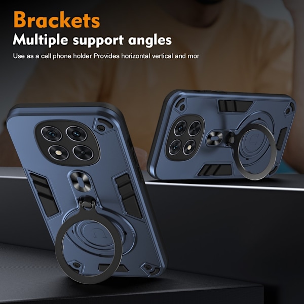 Xiaomi Redmi Note 14 Pro 5G Skal Kickstand Hybrid Blå