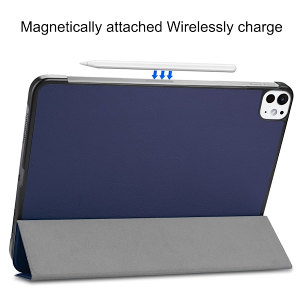 iPad Pro 11 2024 Fodral Tri-Fold Mörk Blå