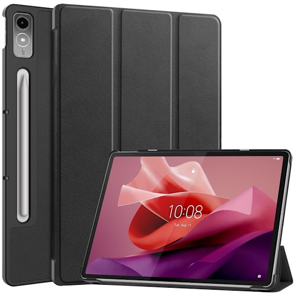 Lenovo Tab P12 Fodral Tri-Fold Läder Svart