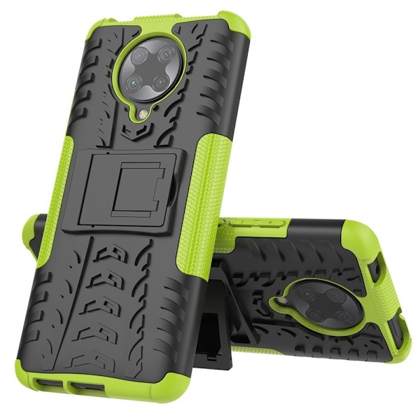 Xiaomi Poco F2 Pro - Stöttåligt Skal med Stöd - Grön Green Grön